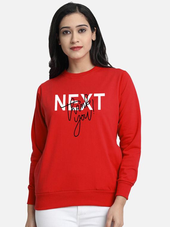 red fleece chest print sweatshirt - 20495943 - Zoom Image - 0