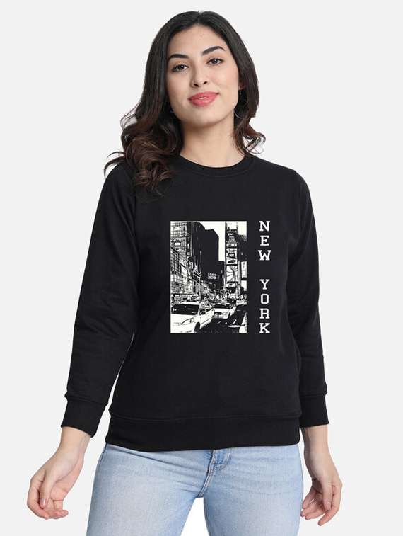 women front print long sleeve sweatshirt - 20495962 -  Zoom Image - 0