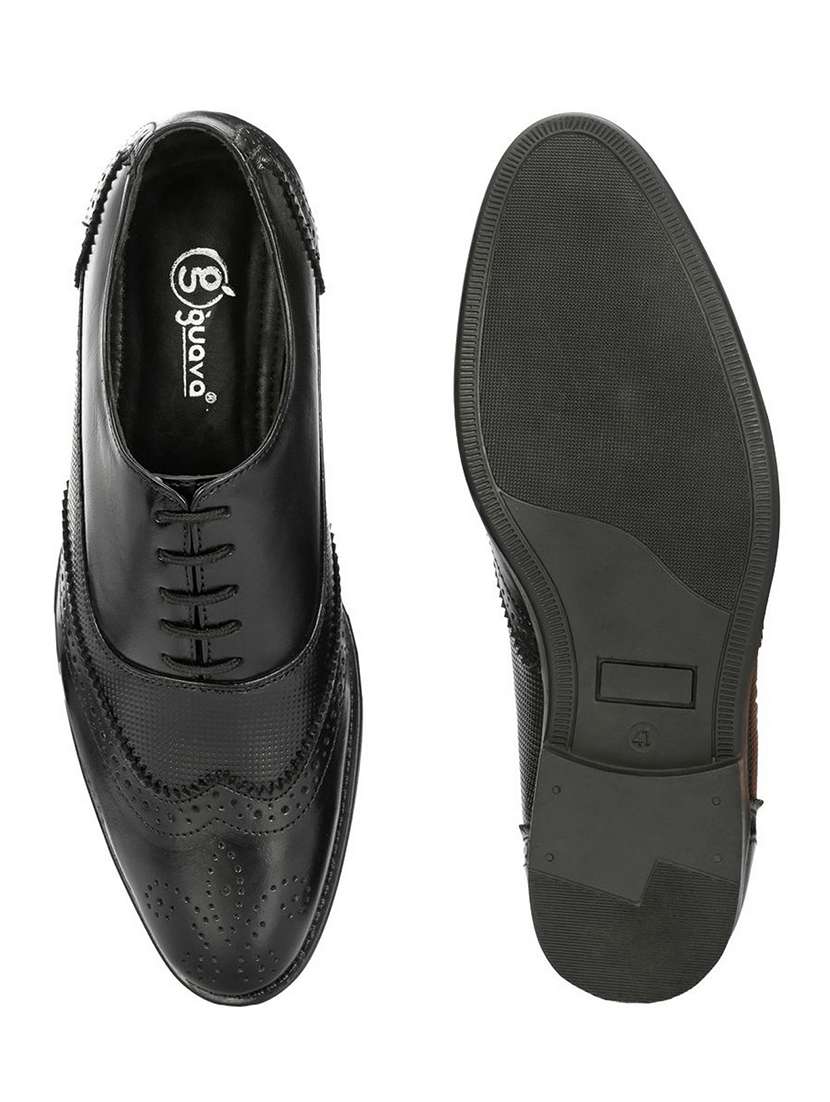 men textured black lace-up brogues - 20496745 -  Standard Image - 5