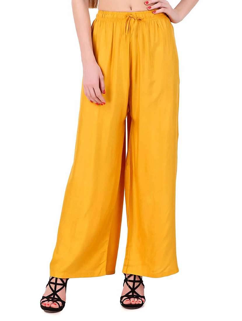 women mustard relaxed fit palazzo