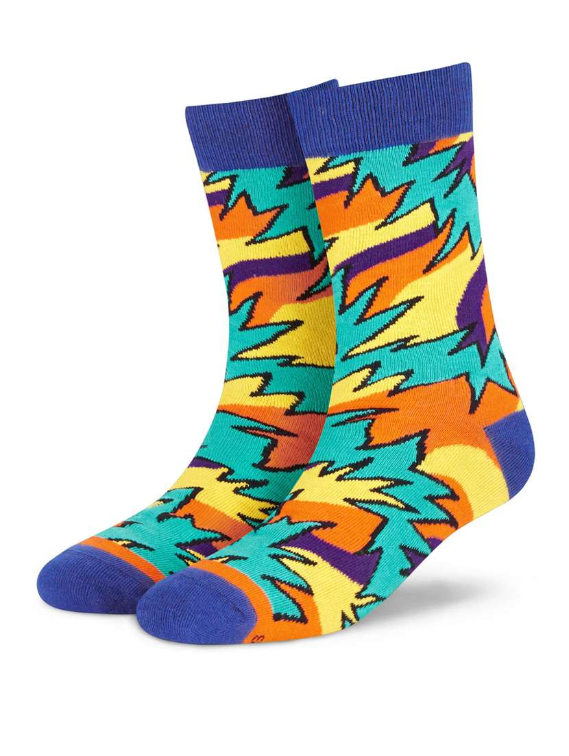 multi colored above angle length socks