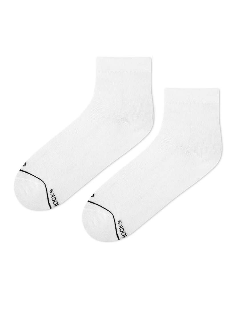 white cotton ankle length socks - 20498015 - Zoom Image - 0