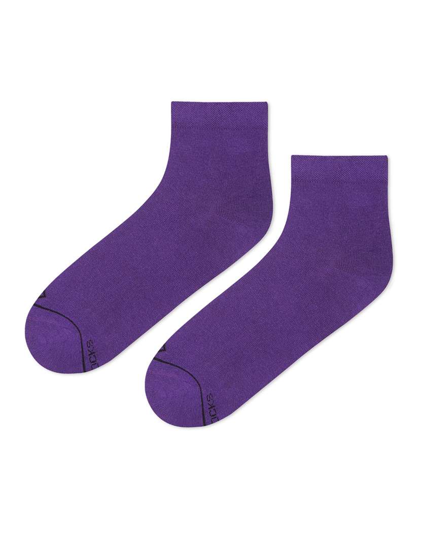 purple cotton ankle length socks
