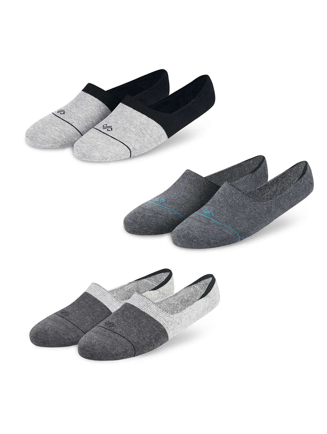 unisex color block no show socks combo