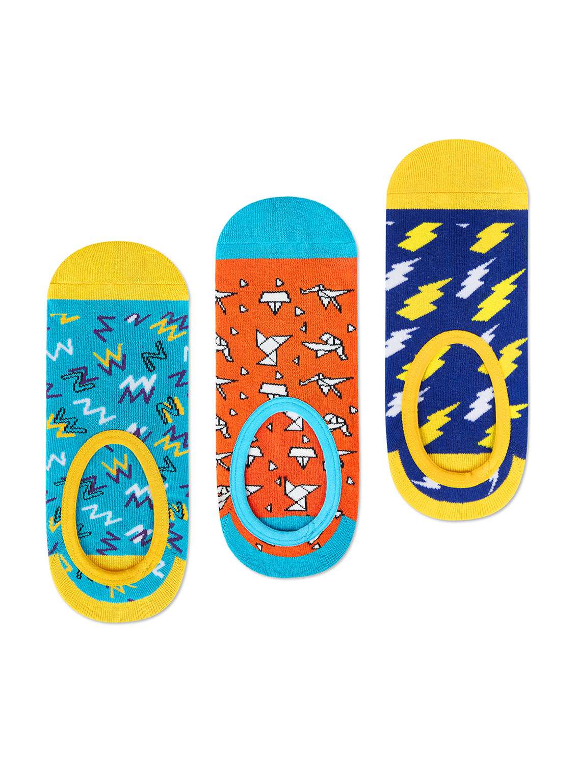 unisex printed no show socks combo