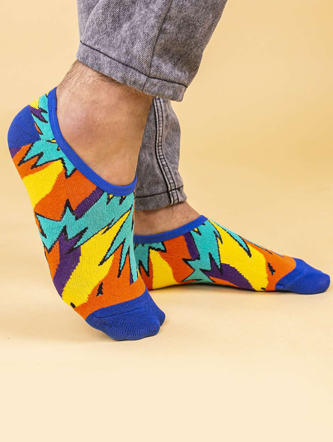 unisex printed no show socks combo - 20498186 -  Standard Image - 3