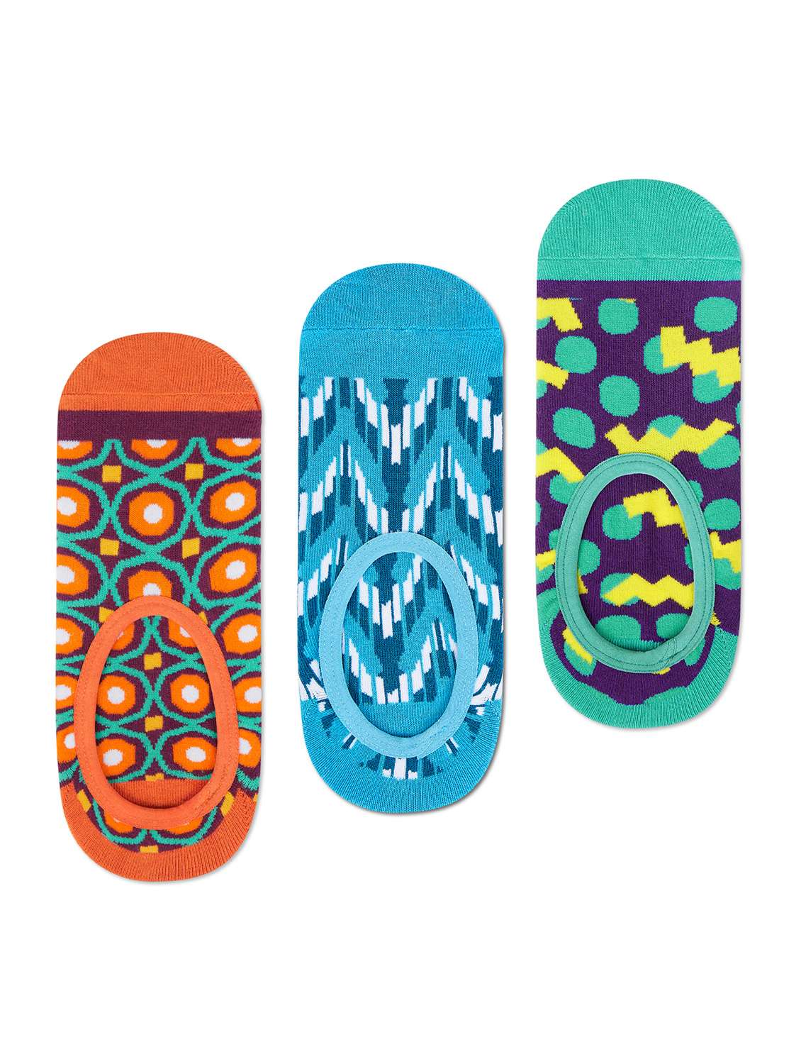 unisex printed no show socks combo