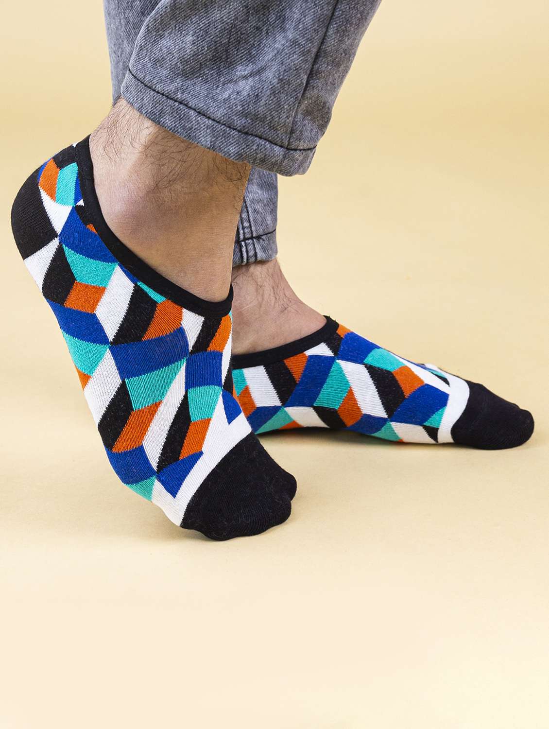 unisex printed no show socks combo - 20498192 -  Standard Image - 3
