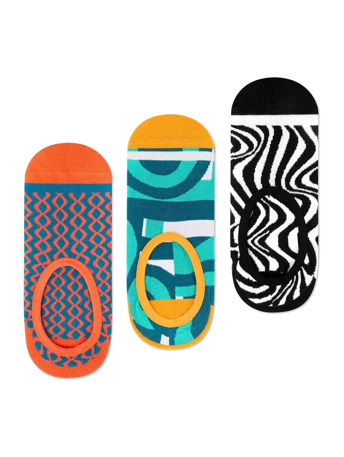 unisex printed no show socks combo
