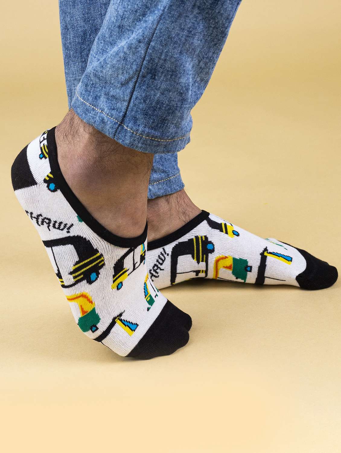 unisex printed no show socks combo - 20498204 -  Standard Image - 3