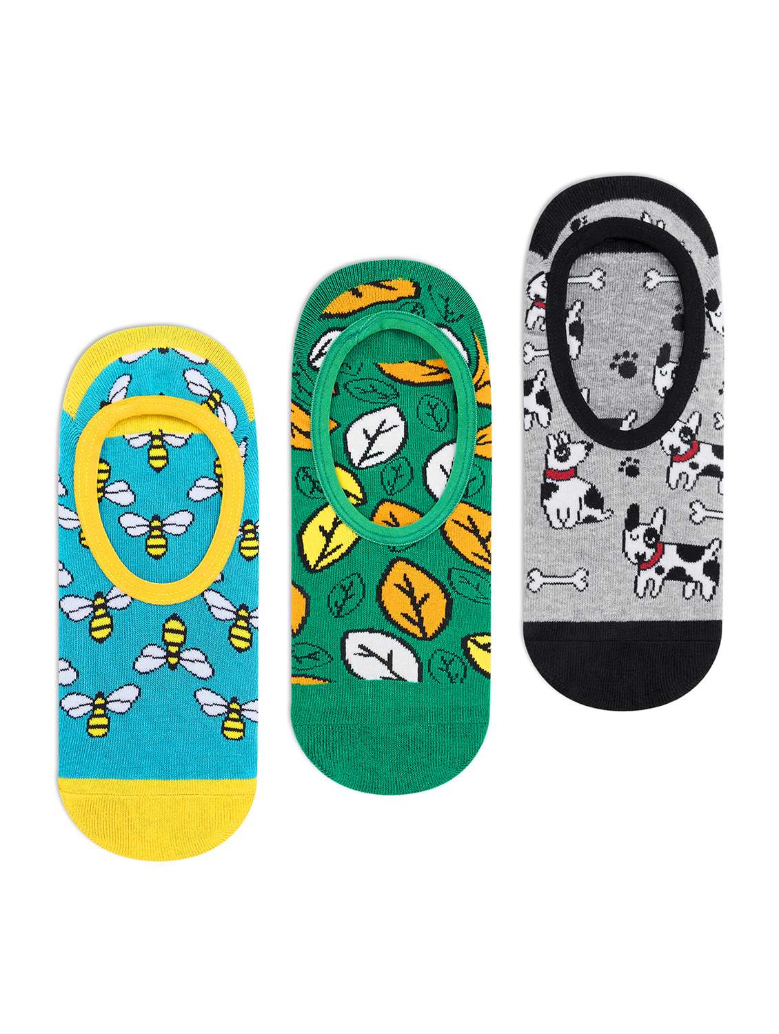 unisex printed no show socks combo - 20498205 - Zoom Image - 0