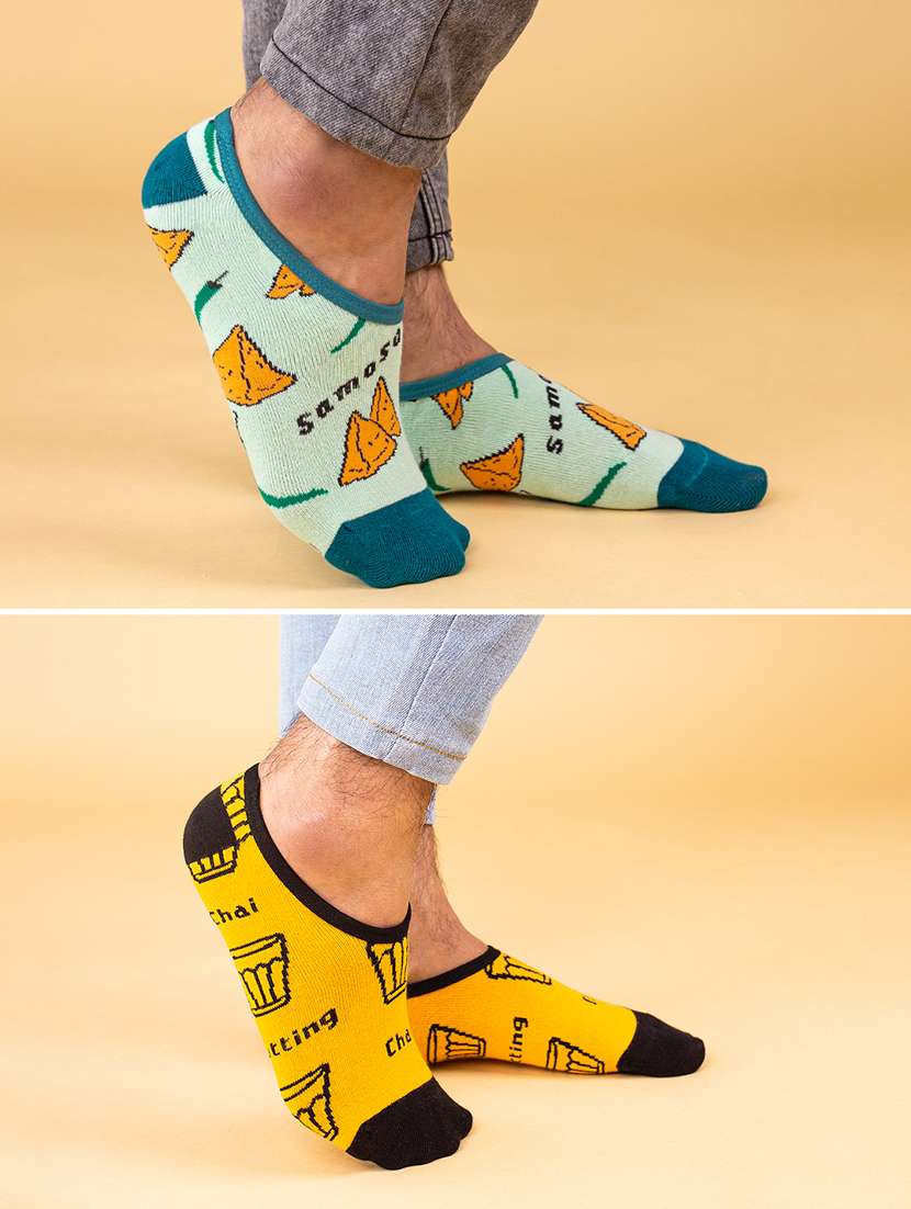 unisex printed no show socks combo - 20498210 -  Standard Image - 3