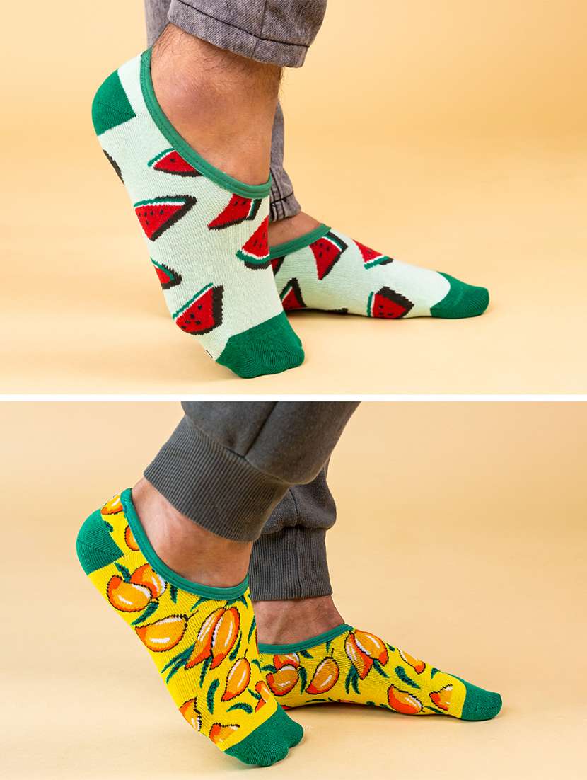 unisex printed no show socks combo - 20498213 -  Standard Image - 3