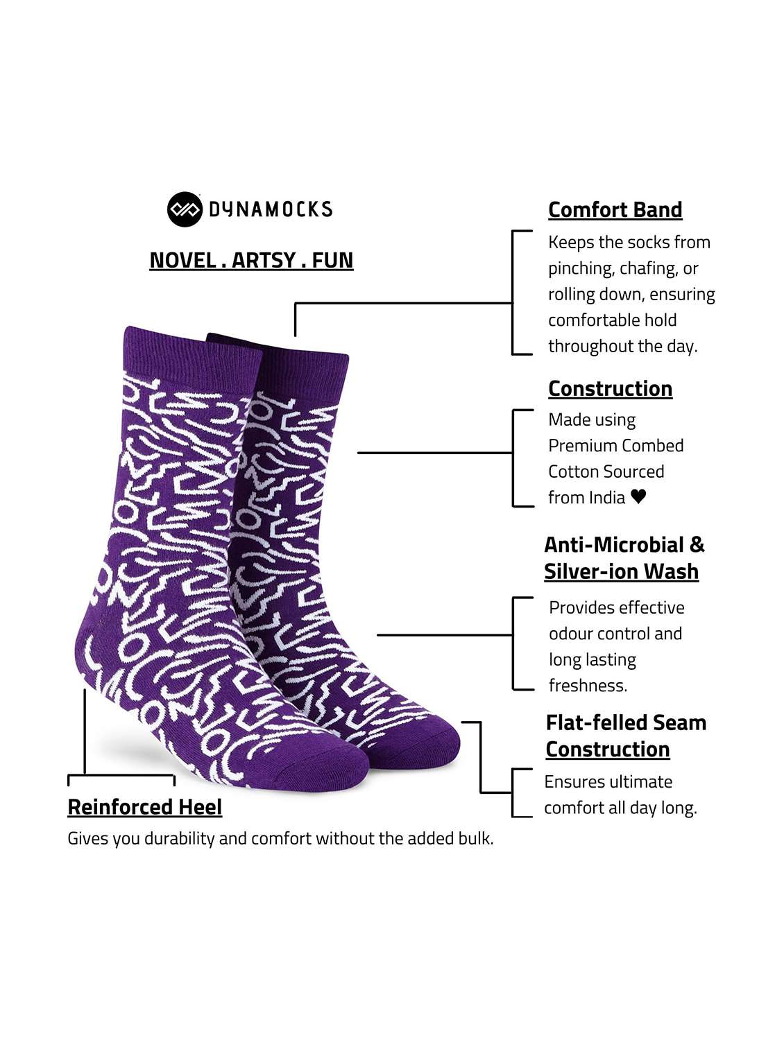 unisex purple above ankle length socks  - 20498224 -  Standard Image - 3