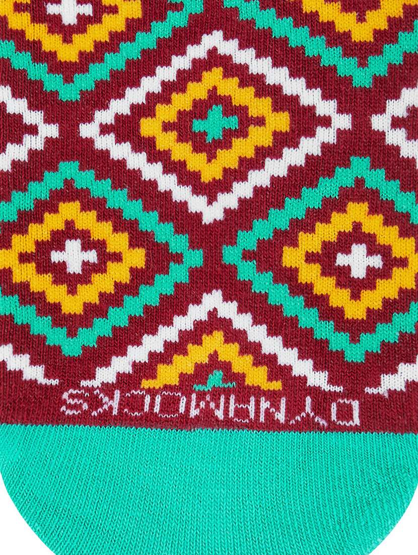 multi colored cotton ankle length socks - 20498449 -  Standard Image - 3