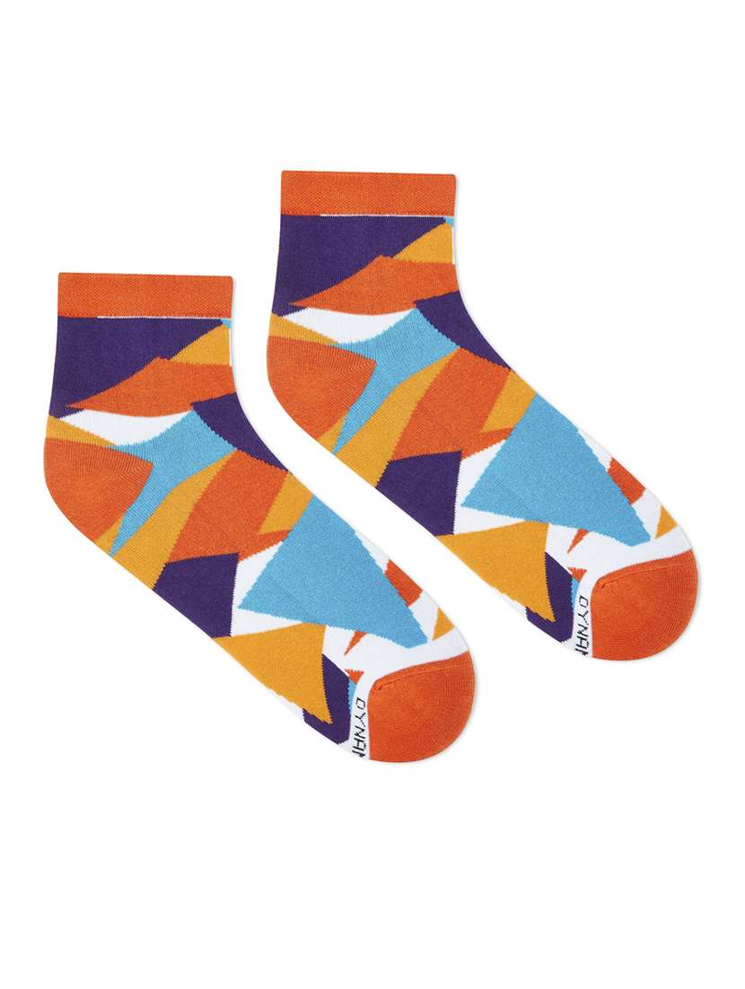 multi colored cotton ankle length socks