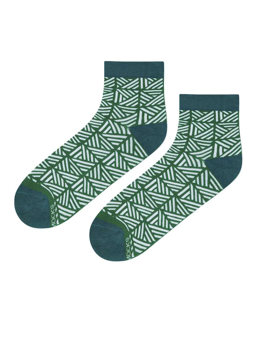 green cotton ankle length socks
