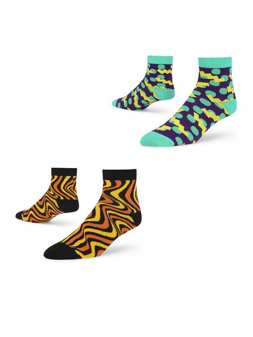 unisex multi colored ankle length socks combo - 20498543 -  Standard Image - 0