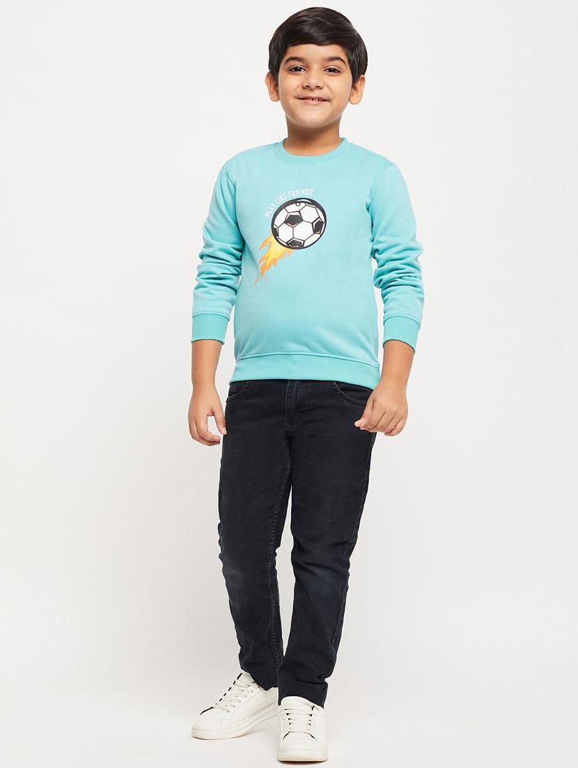 light blue graphic print regular sweatshirt - 20498796 - Standard Image - 3