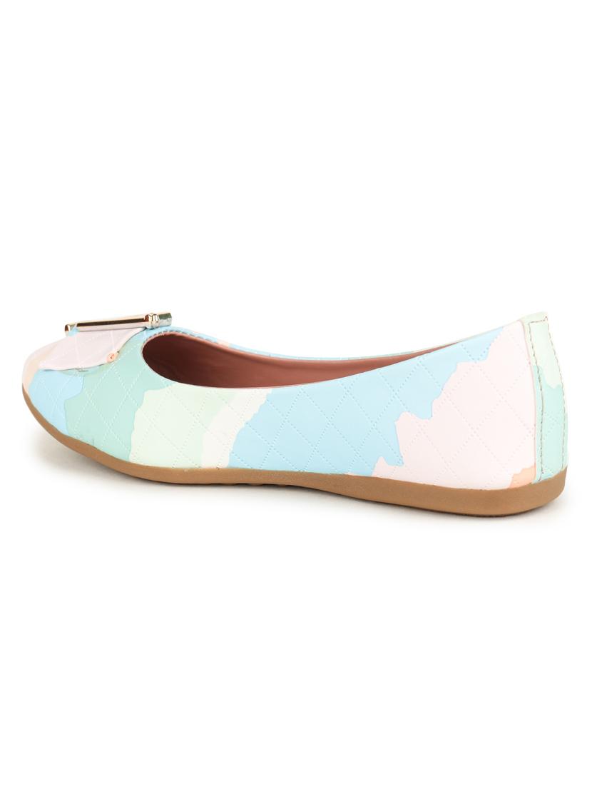 women color block multi colored slip on ballerina - 20499025 - Standard Image - 3