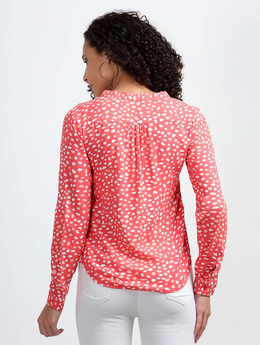 animal printed tie up neck top - 20499033 - Standard Image - 3