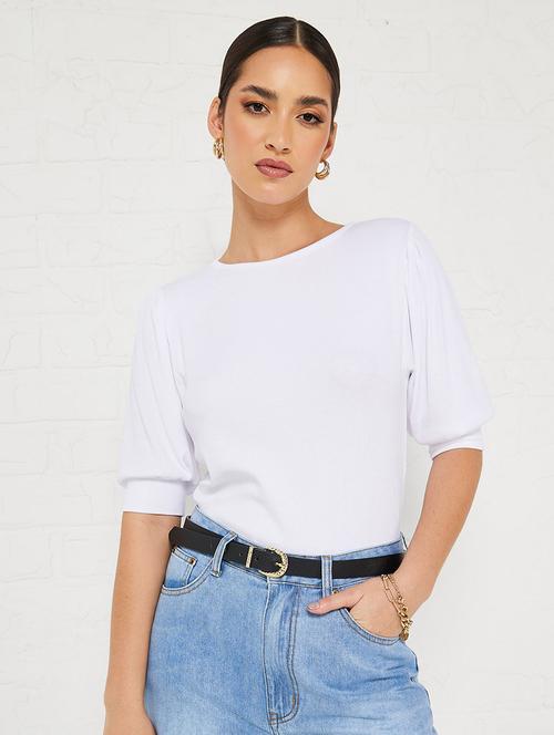 white solid straight top - 20500697 - Standard Image - 0