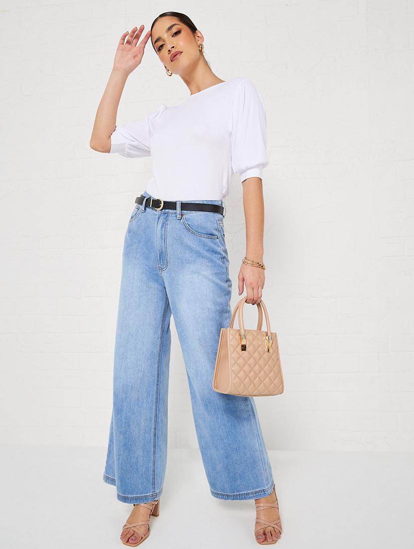 white solid straight top - 20500697 - Standard Image - 3