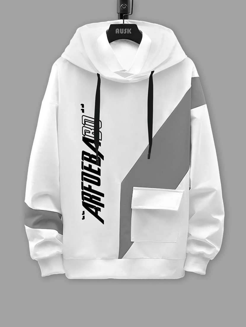 men white cotton blend regular sweatshirt