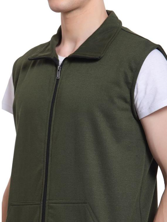 men sleeveless solid jacket - 20501490 - Standard Image - 3