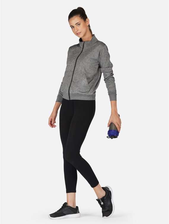 grey stand collar regular jacket - 20501515 - Standard Image - 3