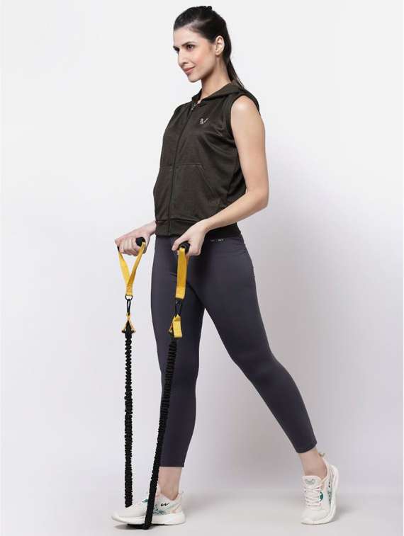 women olive solid hooded sweatshirt - 20501523 -  Standard Image - 3