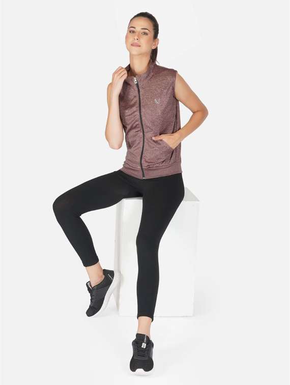 brown stand collar regular jacket - 20501528 - Standard Image - 3