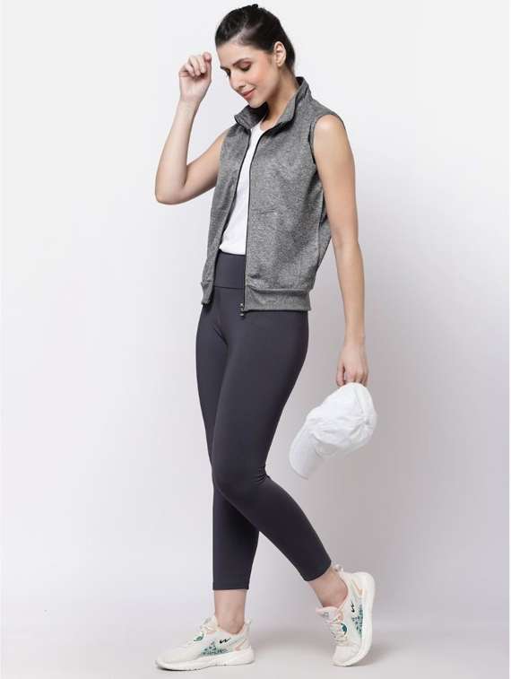 grey stand collar regular jacket - 20501530 - Standard Image - 3