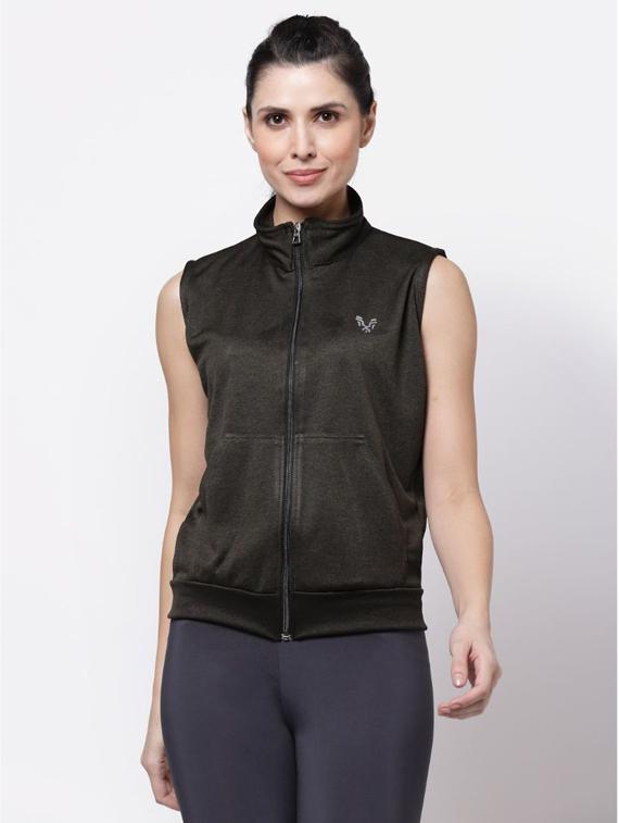 women charcoal sleeveless jacket - 20501531 - Zoom Image - 0