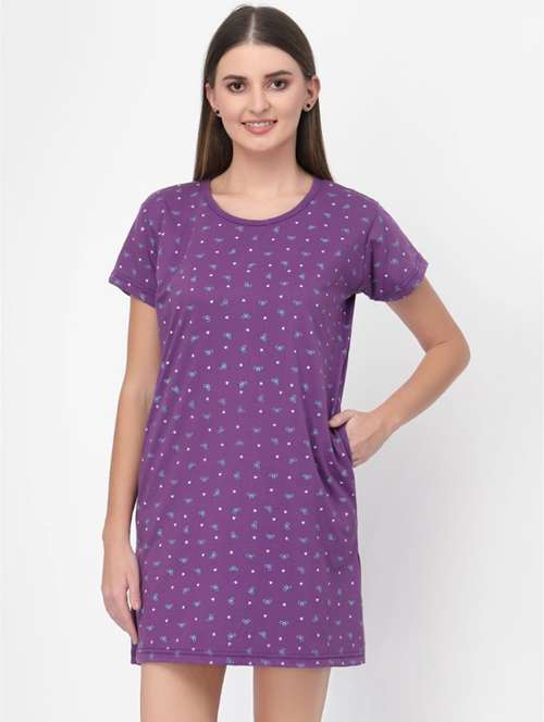 women round neck printed sleepshirt - 20501542 - Standard Image - 0