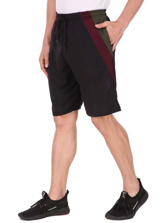 men color block cotton bermudas shorts