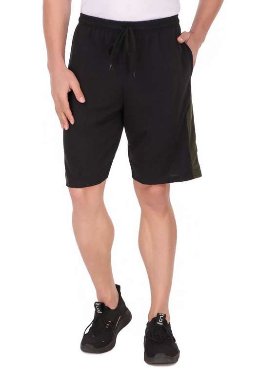 men color block cotton bermudas shorts - 20501565 -  Zoom Image - 0
