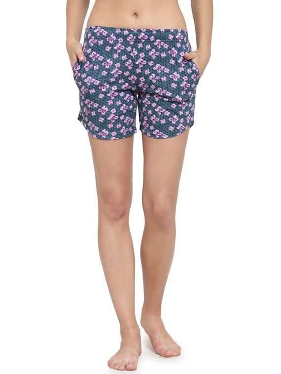 women multi colored cotton regular short