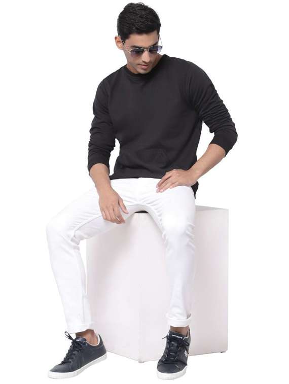 men solid cotton regular sweatshirt - 20501640 -  Standard Image - 3