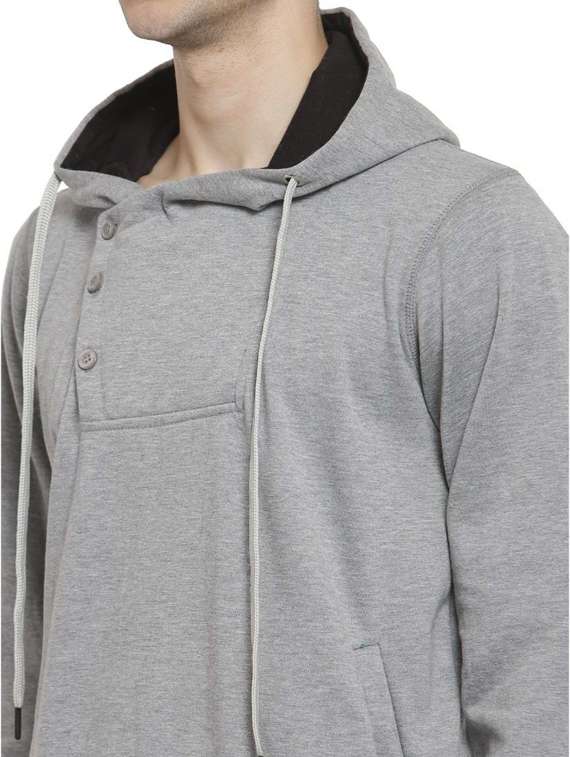 men melange cotton hooded sweatshirt - 20501641 - Standard Image - 3