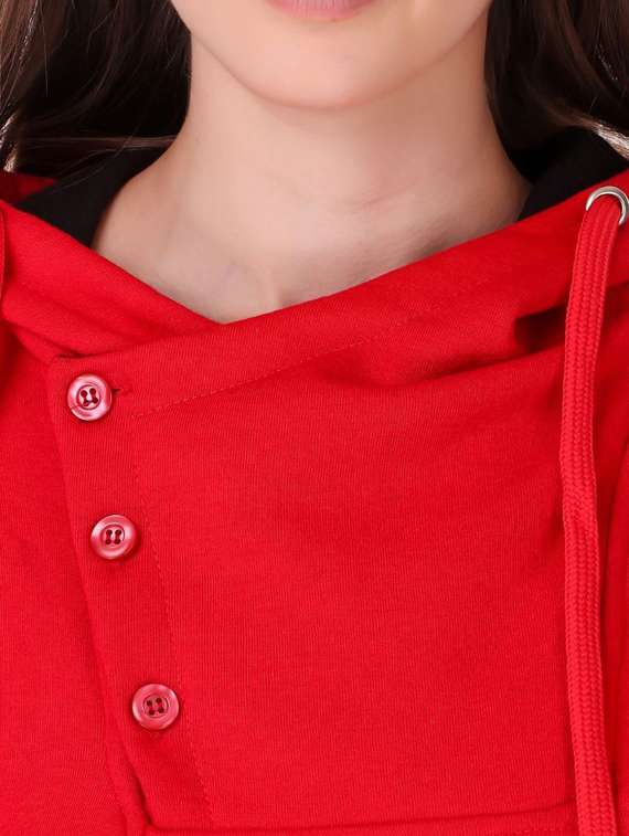 women color blocked button hoodie - 20501651 -  Standard Image - 3