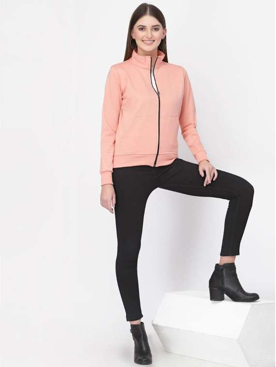 peach solid long sleeves regular sweatshirt - 20501660 - Standard Image - 3