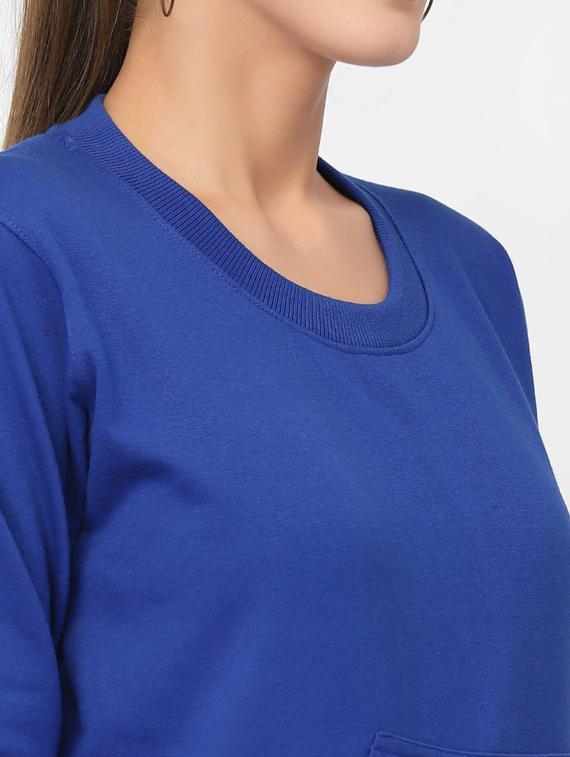 blue solid regular sweatshirt - 20501671 - Standard Image - 3
