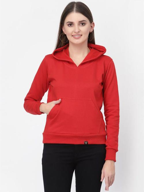 red solid hooded sweatshirt - 20501700 - Standard Image - 0