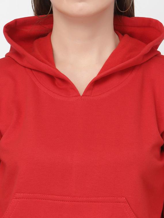 red solid hooded sweatshirt - 20501700 - Standard Image - 3