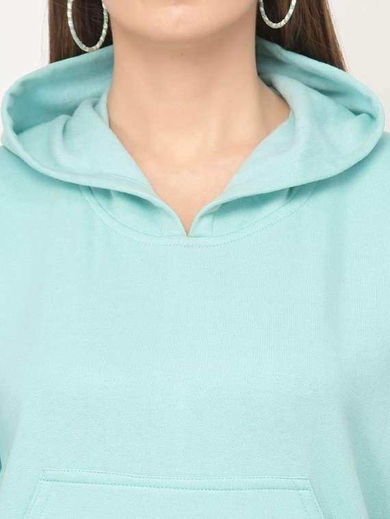 light blue solid hooded sweatshirt - 20501707 - Standard Image - 3