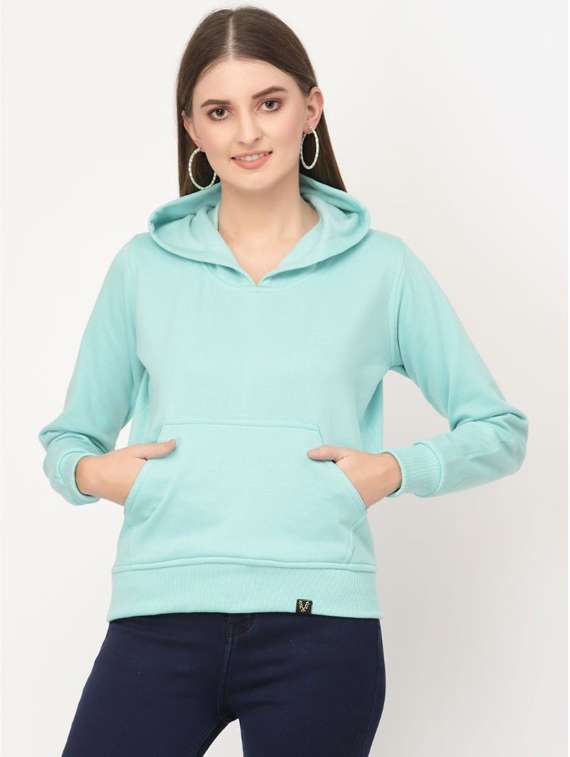 light blue solid hooded sweatshirt - 20501708 - Zoom Image - 0
