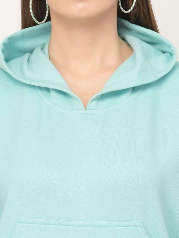 light blue solid hooded sweatshirt - 20501708 - Standard Image - 3