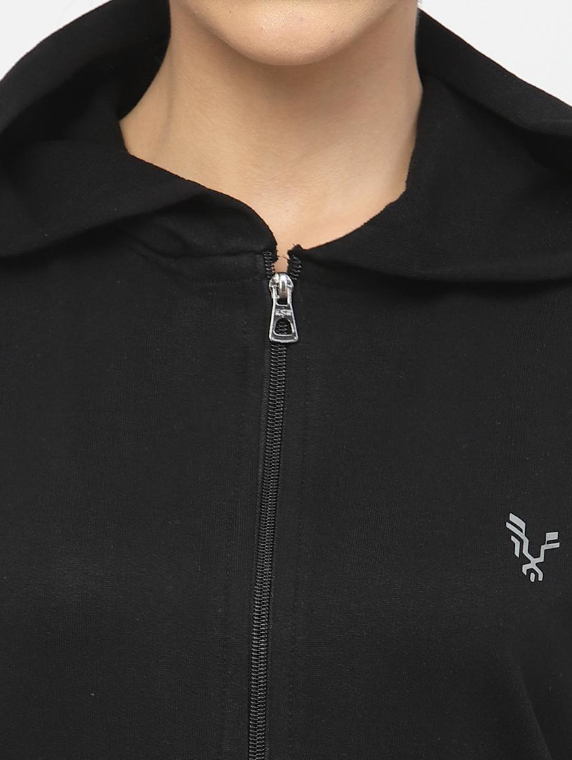 women black sleeveless zipper hoodie - 20501713 - Standard Image - 3