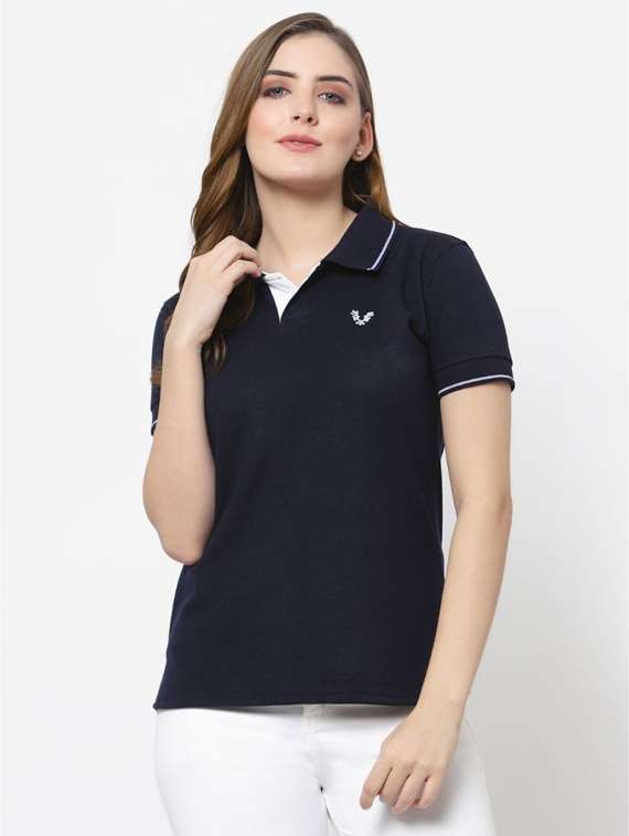 women's plain polo neck t-shirt